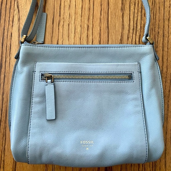 Fossil Bags Fossil Baby Blue Leather Vickery Shouldercrossbody Bag